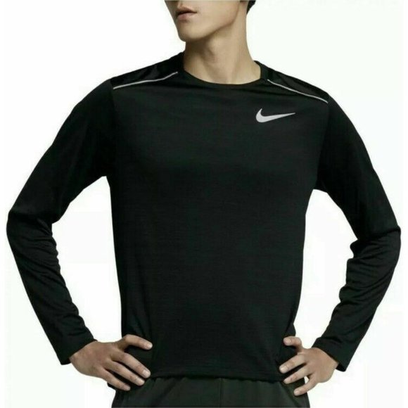 Nike Other - Nike Breathe Miler Long Sleeve Shirt Men's Running Training Gym Black CU0318-010